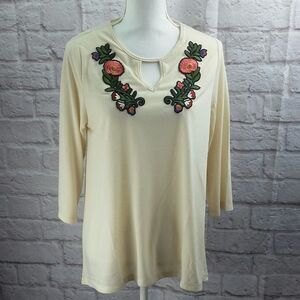 💚Karen Brooks Women's  Floral Applique  Med